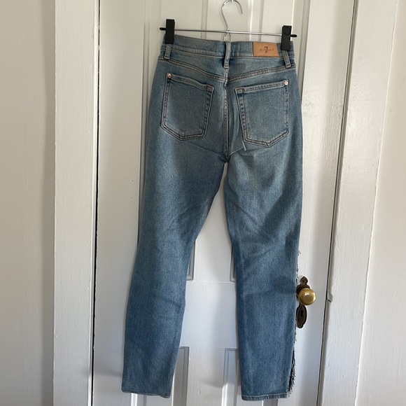 LIKE NEW | 7 for all mankind luxe vintage jeans with beaded fringe detail - Picture 9 of 10